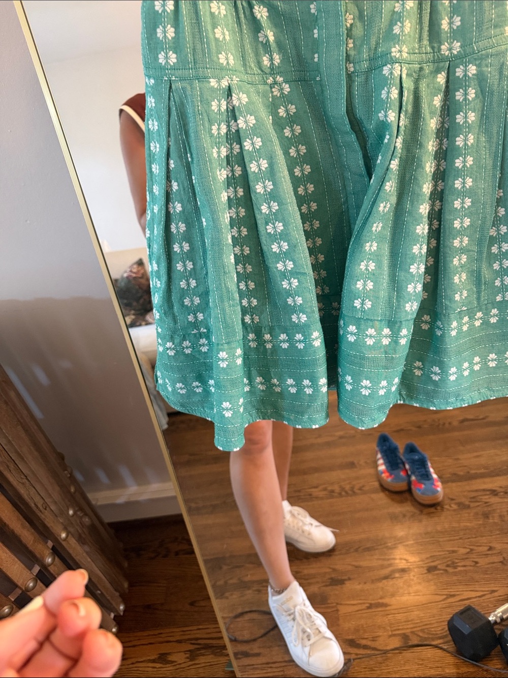 Mauve Teal Sleeveless Embroidered Midi Dress - Picture 7 of 7